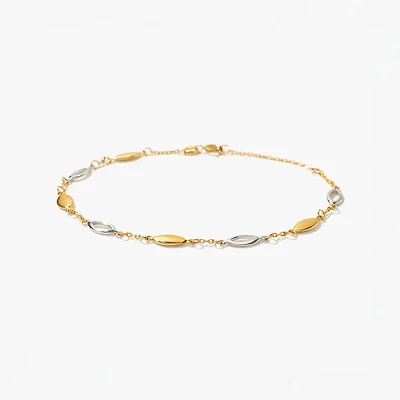 Ellipse Link Bracelet in 10K Yellow Gold