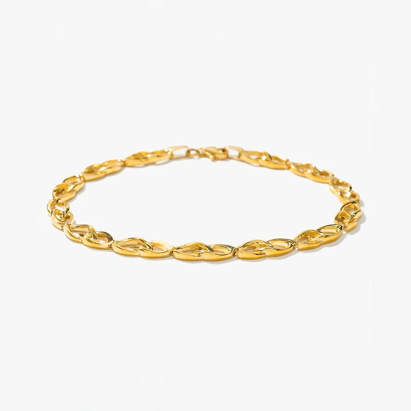 Ellipse Link Bracelet in 10K Yellow Gold