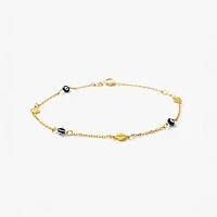 Evil Eye Bracelet in 10K Yellow Gold