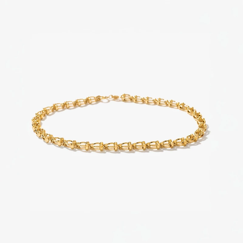Circle Link Bracelet in 10K Yellow Gold