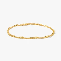 3mm 10K Yellow Gold Singapore Bracelet