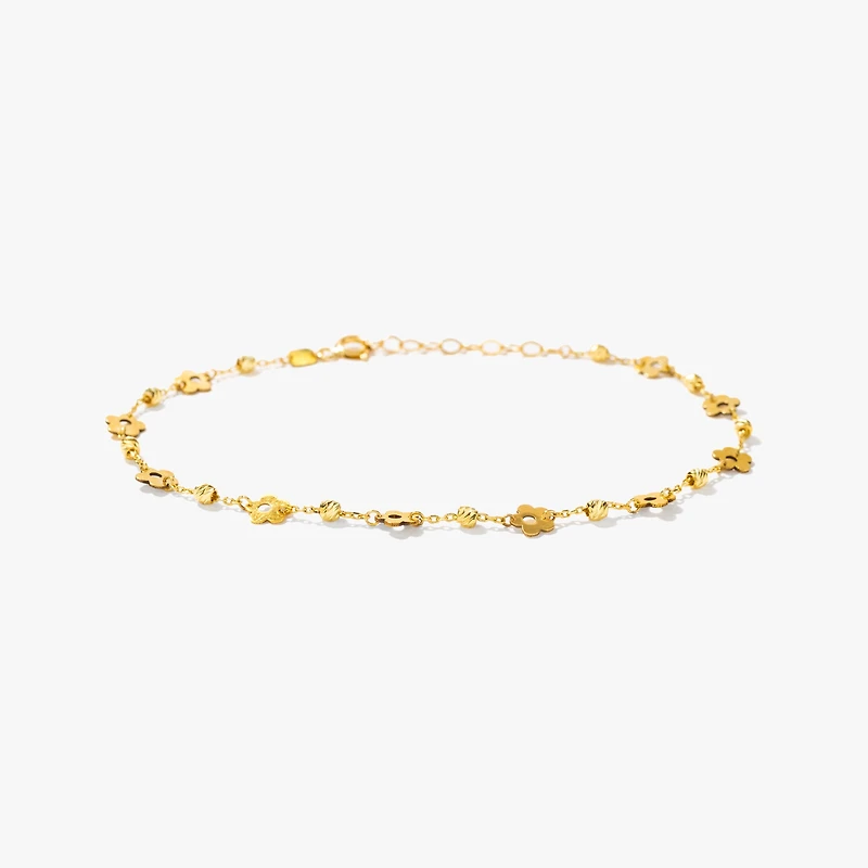 Flower Bracelet in 10K Yellow Gold