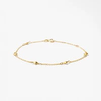 Diamond Shape Link Bracelet in 10K Yellow Gold