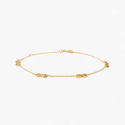 Circle Link Bracelet in 10K Yellow Gold