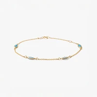 Evil Eye Bracelet in 10K Yellow Gold
