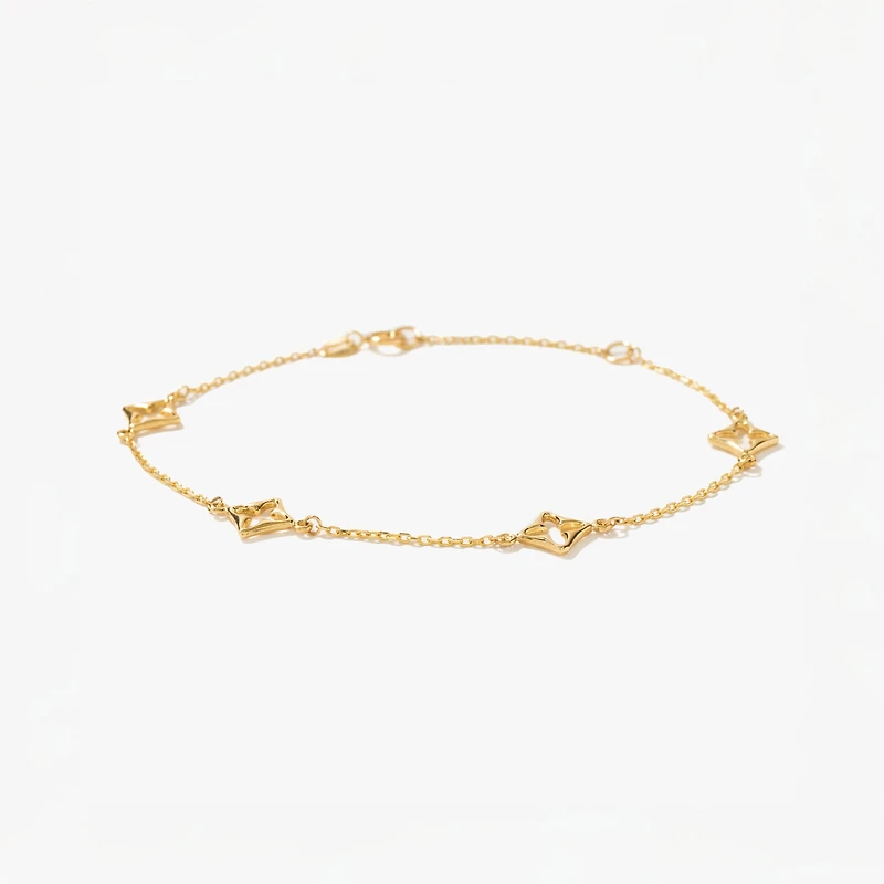 Flower Bracelet in 10K Yellow Gold