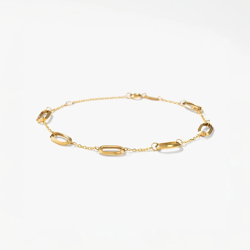 Oval Link Bracelet in 10K Yellow Gold