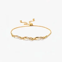 Infinity Bolo Style Bracelet in 10K Yellow Gold (0.05 ct tw)