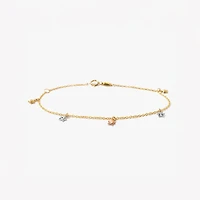 Star Bracelet in 10K Yellow Rose and White Gold