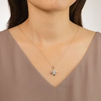 Diamond Cluster Necklace in 10K Yellow and White Gold (0.40 ct tw)