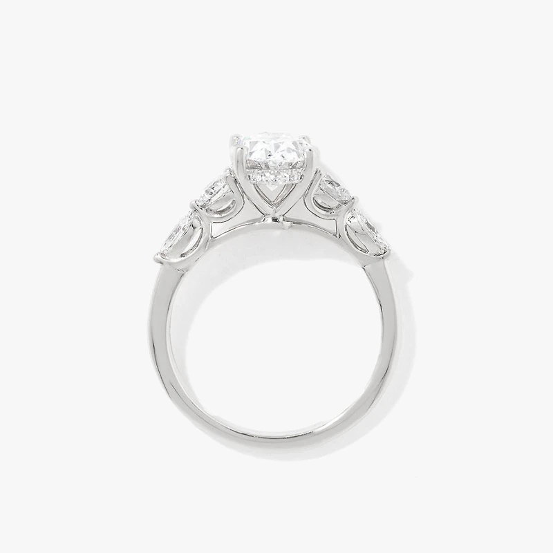 Lab Grown Oval Cut Diamond Engagement Ring 14K White Gold (2.75 ct