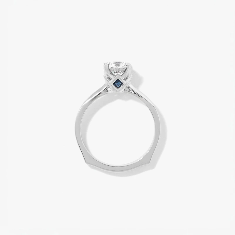 Lab Grown Round Cut Diamond Engagement Ring 14K White Gold (1.00 ct