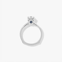 Lab Grown Round Cut Diamond Engagement Ring 14K White Gold (1.00 ct