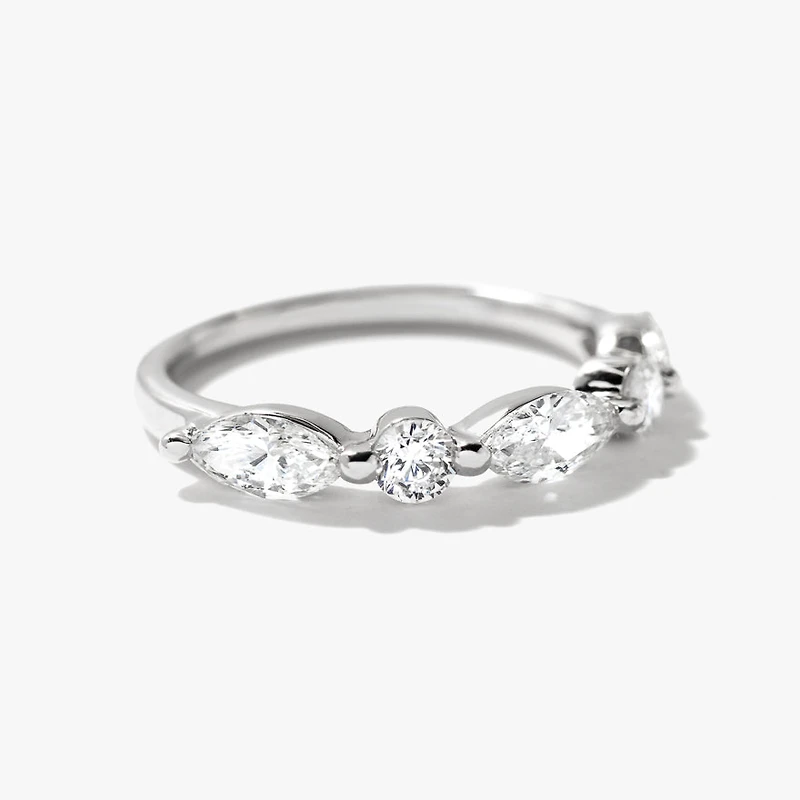 Five Stone Lab Grown Diamond Band 14K White Gold (1.00 ct tw)