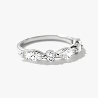 Five Stone Lab Grown Diamond Band 14K White Gold (1.00 ct tw)