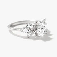 Lab Grown Oval Diamond Engagement Ring in 14K White Gold (1.54 ct tw)