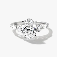 Lab Grown Oval Cut Diamond Engagement Ring 14K White Gold (2.75 ct