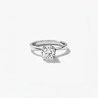 Lab Grown Round Cut Diamond Engagement Ring 14K White Gold (1.00 ct