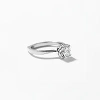 Lab Grown Round Cut Diamond Engagement Ring 14K White Gold (1.00 ct