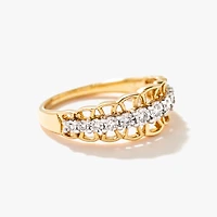 Diamond Cluster Ring in 10K Yellow and White Gold (0.10 ct tw)