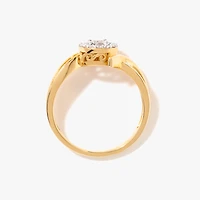 10K Yellow and White Gold Diamond Cluster Ring (0.25 ct tw)