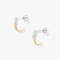 Diamond Knot Hook Earring in 10K Yellow and White Gold (0.15 ct tw)