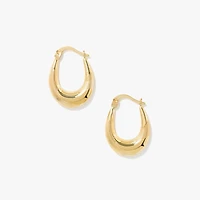 Oval Hoop Earrings in 10K Yellow Gold