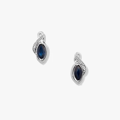 Sapphire Earrings in 10K White Gold