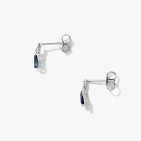 Sapphire Earrings in 10K White Gold