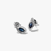 Sapphire Earrings in 10K White Gold