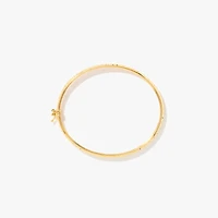 10K Gold Diamond-Cut Dome Flex Bangle (65x56mm)