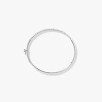 10K White Gold Diamond-Cut Dome Flex Bangle (65x56mm)