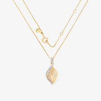 Diamond Leaf Pendant in 10K Yellow Gold (0.20 ct tw)