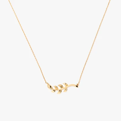 Leaf Vine Necklace in 10K Yellow Gold