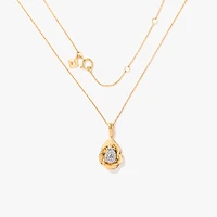 Diamond Cluster Necklace in 10K Yellow Gold (0.16 ct tw)