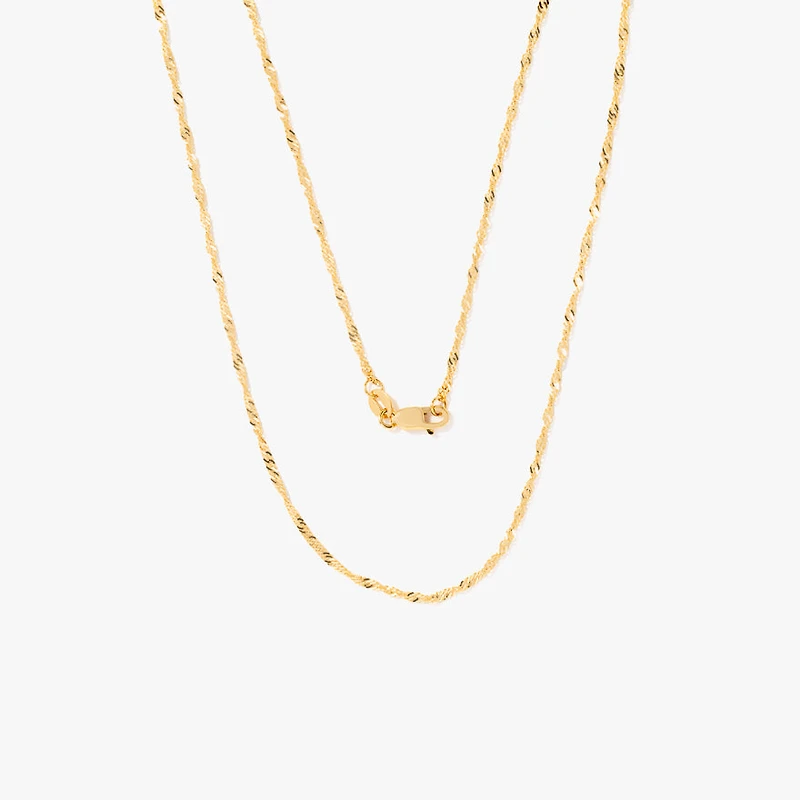 10K Yellow Gold 1.5mm Singapore Chain (16")