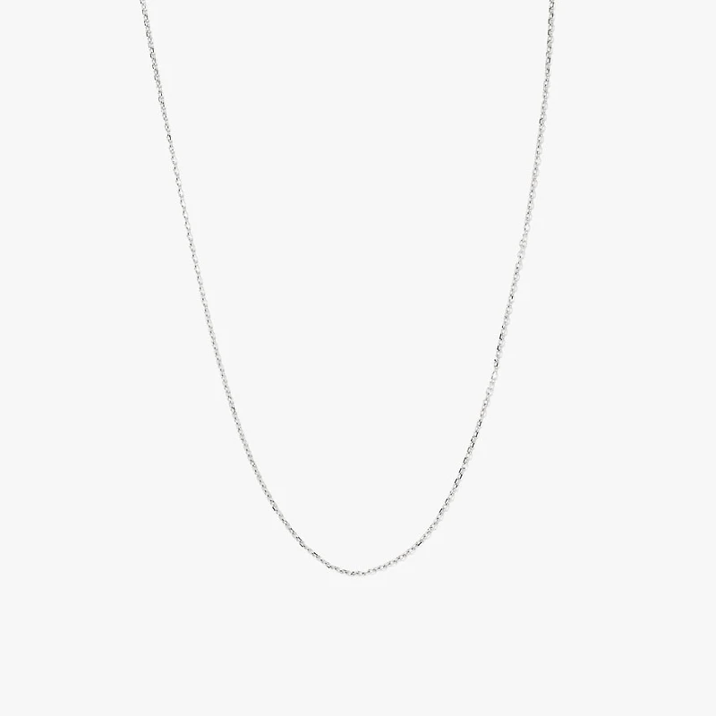 0.8mm Diamond Cut Cable Chain in 10K White Gold (18")