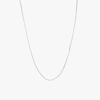 0.8mm Diamond Cut Cable Chain in 10K White Gold (18")