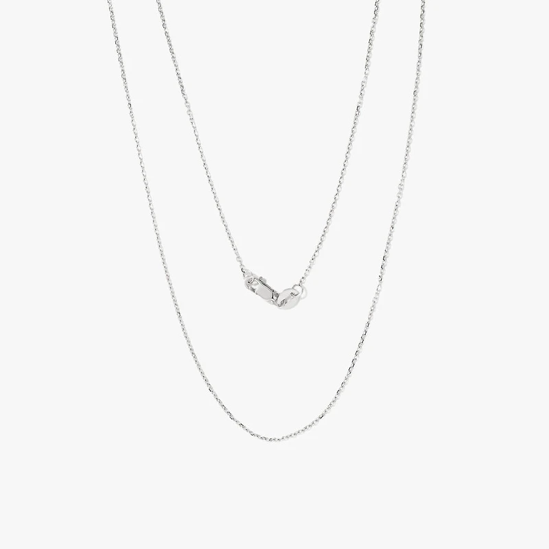 0.8mm Diamond Cut Cable Chain in 10K White Gold (18")