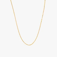 10K Yellow Gold Diamond Cut Square 0.7mm Wheat Chain (18")