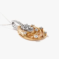 Diamond Cluster Multi-Look Necklace in 10K Yellow and White Gold (0.25