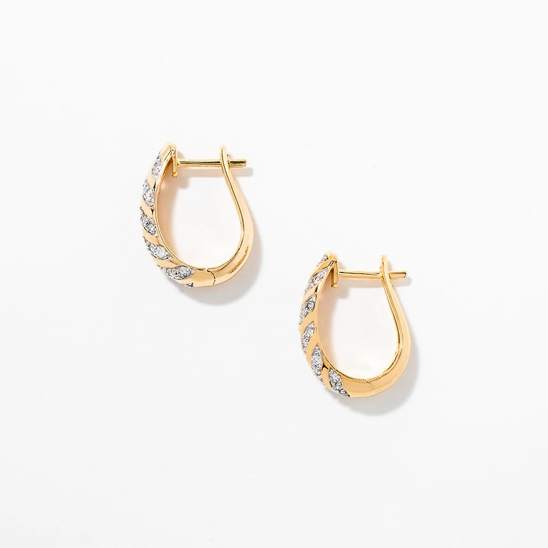 Diamond Cluster Hook Earrings in 10K Yellow Gold (0.50 ct tw)
