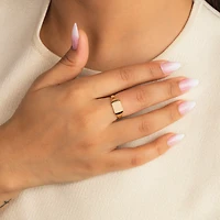 Ladies Rectangle Signet Ring 10K Yellow Gold