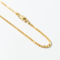 10K Diamond Cut Yellow Gold Round 1.3mm Wheat Chain (20")