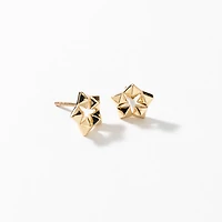Star Stud Earrings in 10K Yellow Gold