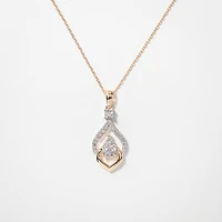 Diamond Cluster Necklace in 10K White and Yellow Gold (0.25 ct tw)