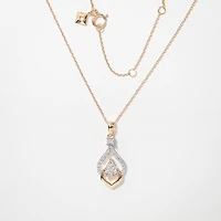 Diamond Cluster Necklace in 10K White and Yellow Gold (0.25 ct tw)