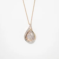 Diamond Cluster Necklace in 10K Yellow and White Gold (0.33 ct tw)