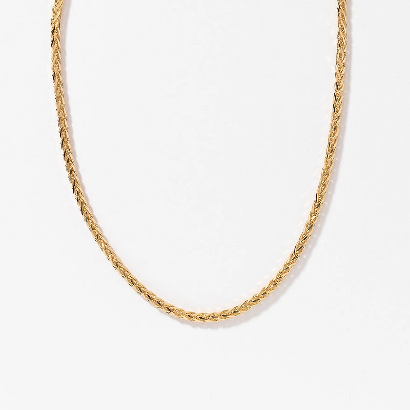 10K Diamond Cut Yellow Gold Round 1.3mm Wheat Chain (20")