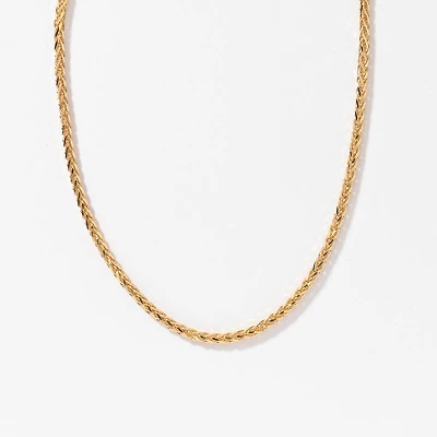 10K Diamond Cut Yellow Gold Round 1.3mm Wheat Chain (20")
